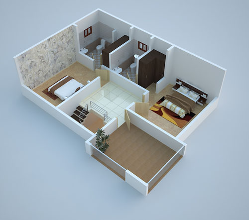 Plot Area - 980 Sq.Ft.