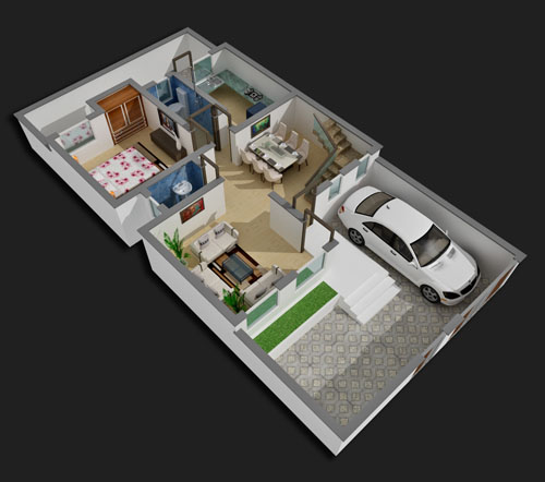 Plot Area - 1261 Sq.Ft.